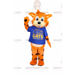 Orange Tiger Cub BIGGYMONKEY™ Mascot Costume With Tee Shirt -