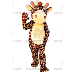 Fantasia de mascote BIGGYMONKEY™ pequena girafa manchada marrom