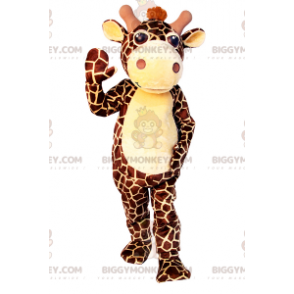 Braun gefleckte kleine Giraffe BIGGYMONKEY™ Maskottchen-Kostüm