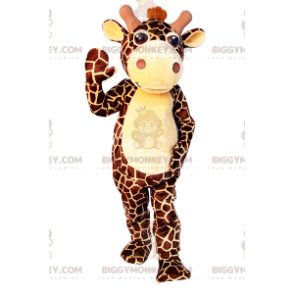 Fantasia de mascote BIGGYMONKEY™ pequena girafa manchada marrom