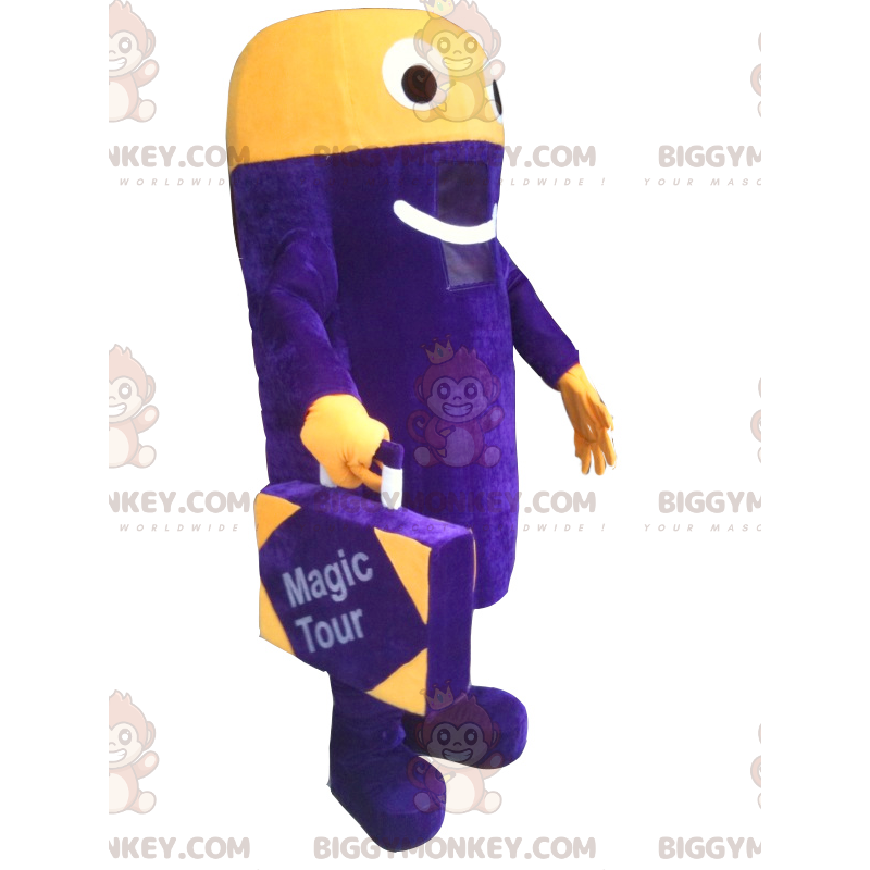 BIGGYMONKEY™ Purple and Yellow Snowman Mascot Costume with