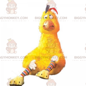 All Hairy Rooster Yellow Hen BIGGYMONKEY™ Mascot Costume –