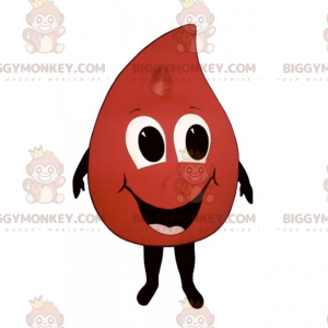 BIGGYMONKEY™ Costume da mascotte Goccia rossa con sorriso -