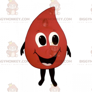 BIGGYMONKEY™ Mascottekostuum Kleine rode druppel met glimlach -