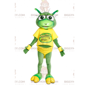 BIGGYMONKEY™ Maskottchen-Kostüm „Kleiner Frosch mit großen