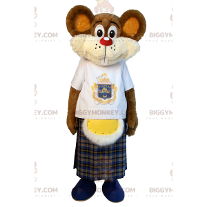 Disfraz de mascota Ratoncito con falda escocesa BIGGYMONKEY™ -