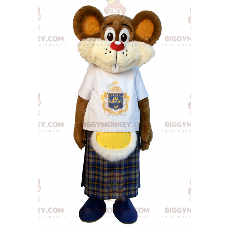 Kleine muis BIGGYMONKEY™ mascottekostuum in kilted -