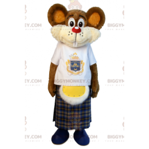 Disfraz de mascota Ratoncito con falda escocesa BIGGYMONKEY™ -