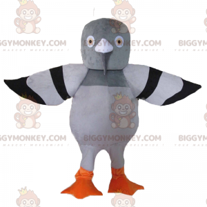 Costume da mascotte BIGGYMONKEY™ piccione grigio e nero -