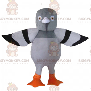 Costume de mascotte BIGGYMONKEY™ de pigeon gris et noir -