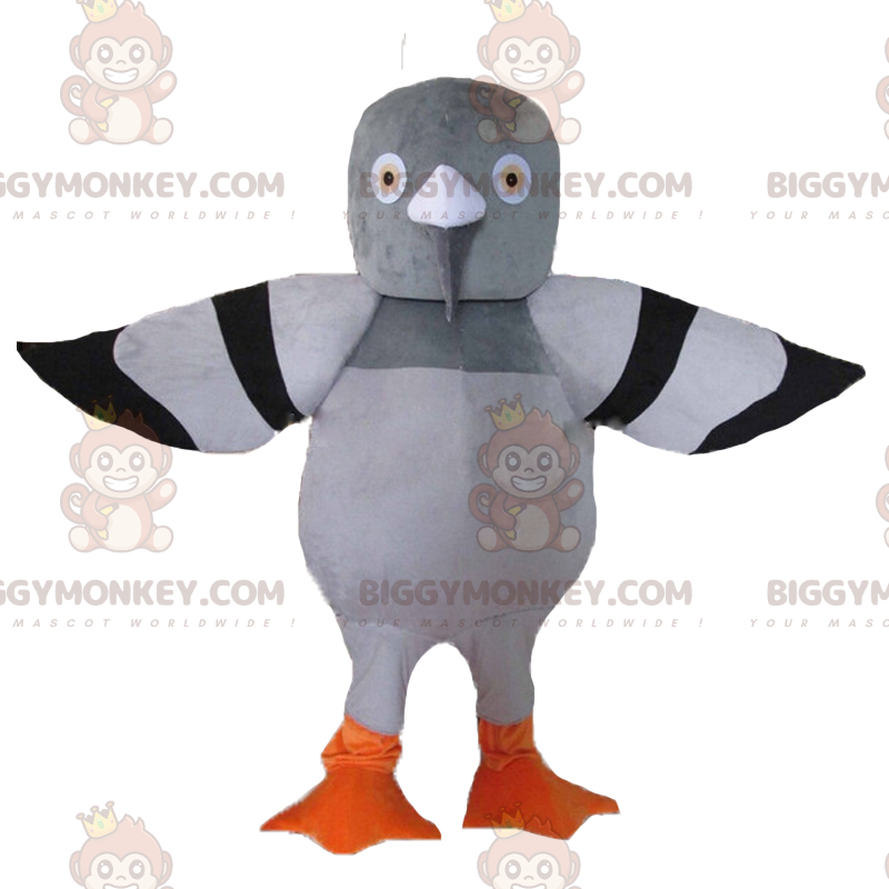 Grijze en zwarte duif BIGGYMONKEY™ mascottekostuum -