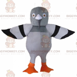 Traje de mascote de pombo cinza e preto BIGGYMONKEY™ –