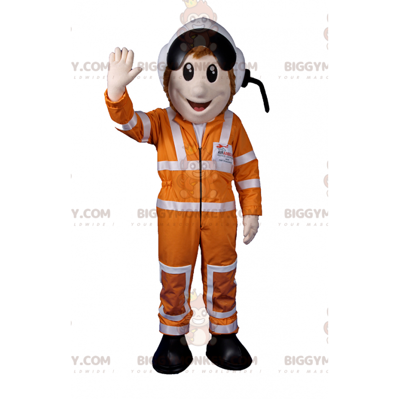 Traje de mascote de motorista de carro BIGGYMONKEY™ –