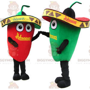 Traje de mascote BIGGYMONKEY™ com pimenta vermelha e verde com