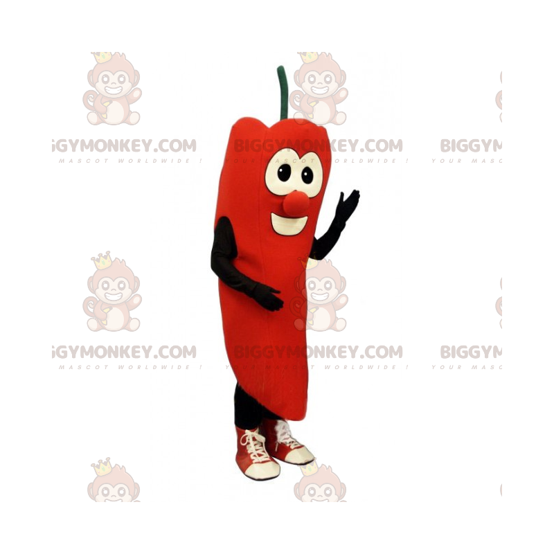 Disfraz de mascota BIGGYMONKEY™ de chile rojo sonriente -