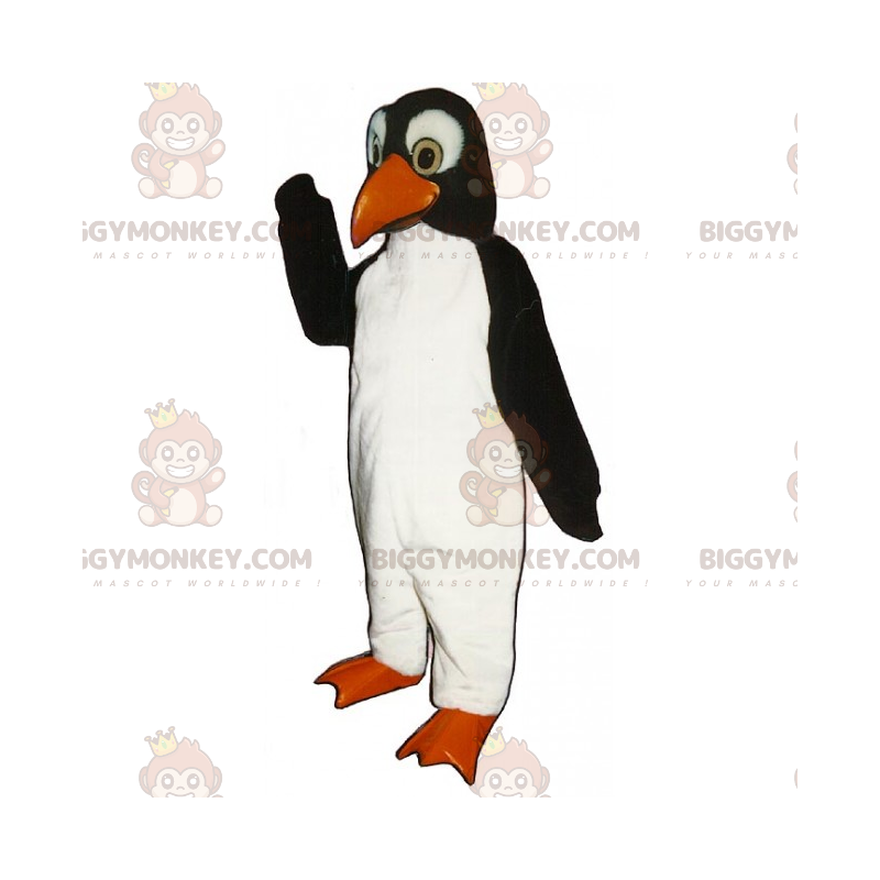 Costume de mascotte BIGGYMONKEY™ de pingouin au pelage doux -