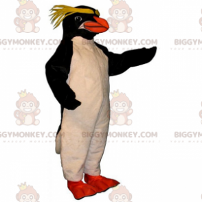 Penguin BIGGYMONKEY™ Mascot Costume with Yellow Mane -