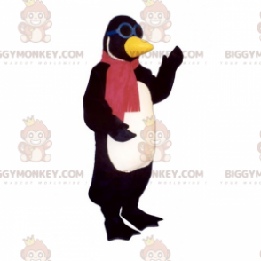 Penguin BIGGYMONKEY™ Mascot Costume with Scarf and Goggles -