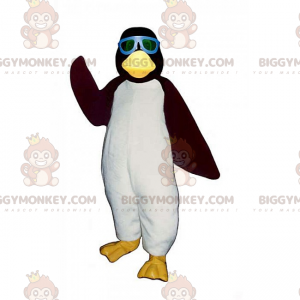 Penguin BIGGYMONKEY™ Mascot Costume With Blue Sunglasses -