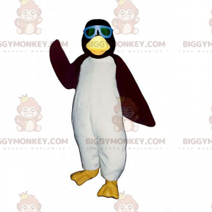 Penguin BIGGYMONKEY™ maskottiasu sinisillä aurinkolaseilla -