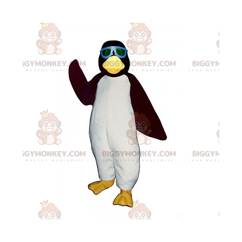 Penguin BIGGYMONKEY™ maskotkostume med blå solbriller -