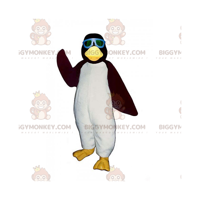 Penguin BIGGYMONKEY™ maskottiasu sinisillä aurinkolaseilla -