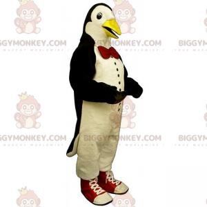 Costume de mascotte BIGGYMONKEY™ de pingouin avec nœud papillon