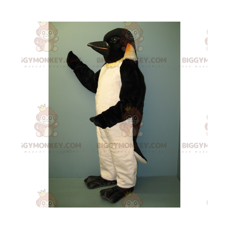 Disfraz de mascota pingüino BIGGYMONKEY™ con cabeza negra -