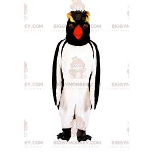 Penguin BIGGYMONKEY™ Mascot Costume with Black and Yellow Head