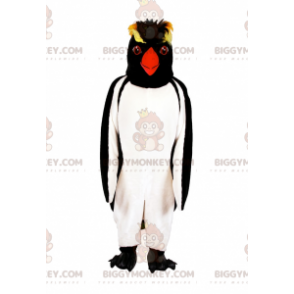 Penguin BIGGYMONKEY™ maskotkostume med sort og gult hoved -