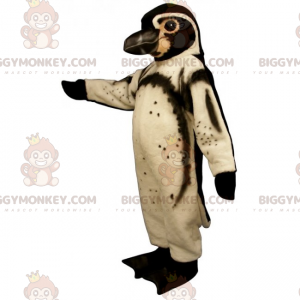 Λευκή και καφέ στολή μασκότ Penguin BIGGYMONKEY™ -