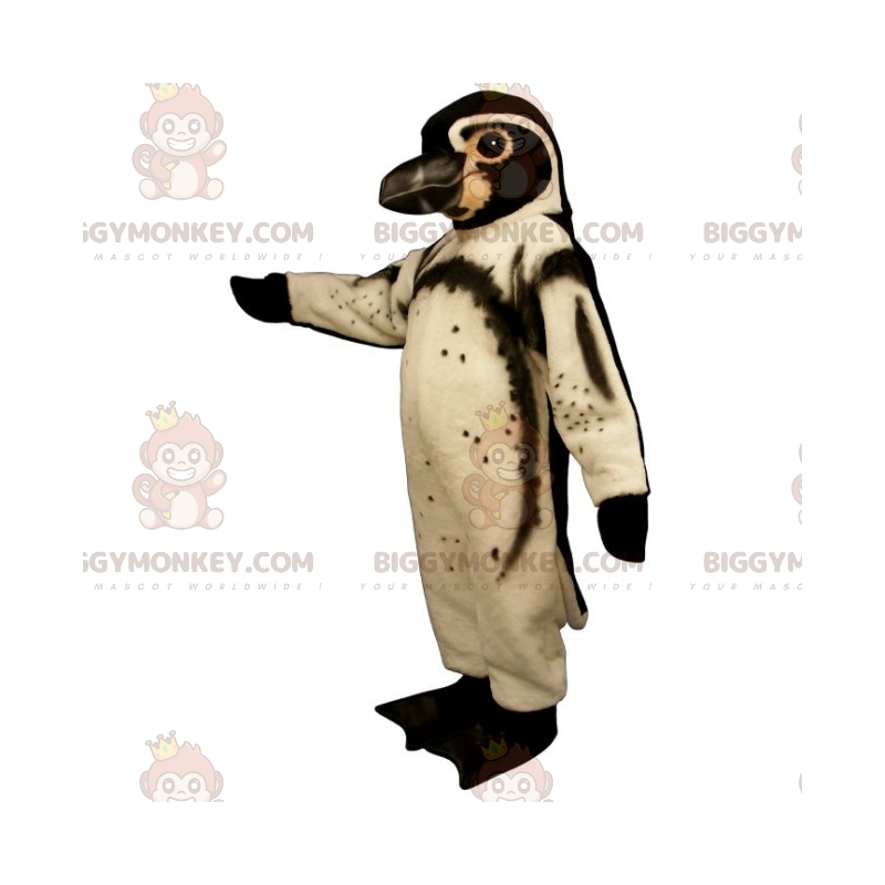 Disfraz de mascota pingüino blanco y marrón BIGGYMONKEY™ -