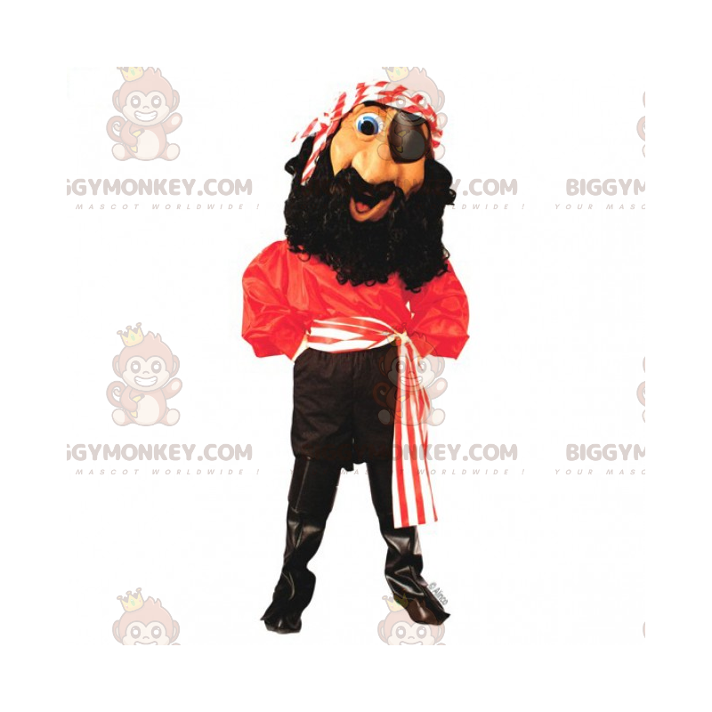 Kostým piráta BIGGYMONKEY™ maskota s čelenkou – Biggymonkey.com