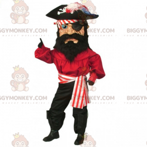 Costume de mascotte BIGGYMONKEY™ de pirate avec bandeau a l'œil