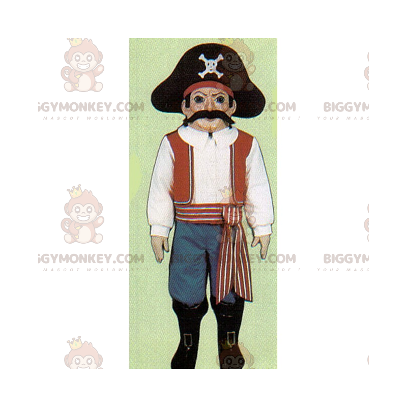 Pirat BIGGYMONKEY™ maskotkostume med overskæg - Biggymonkey.com
