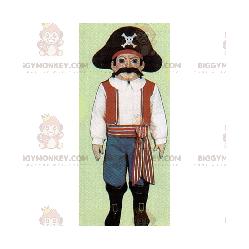 Pirate BIGGYMONKEY™ maskottiasu viiksillä - Biggymonkey.com