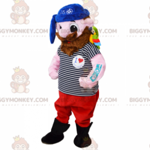 Costume da mascotte da pirata BIGGYMONKEY™ con pappagallo e