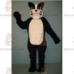 Black and White Rabid Pit Bull BIGGYMONKEY™ Mascot Costume -