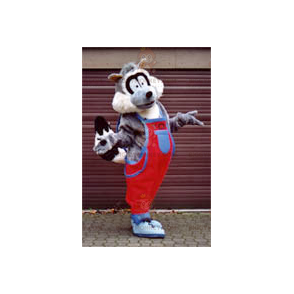 Raccoon In Overalls BIGGYMONKEY™ Mascot Costume –