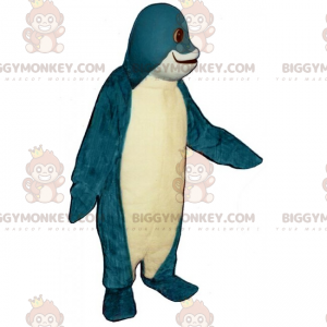 Blau-weißer Fisch BIGGYMONKEY™ Maskottchen-Kostüm -