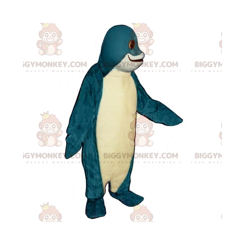 Blau-weißer Fisch BIGGYMONKEY™ Maskottchen-Kostüm -