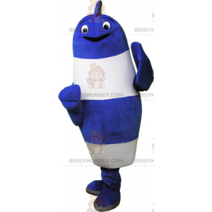 Kostium maskotka niebiesko-biała ryba BIGGYMONKEY™ -