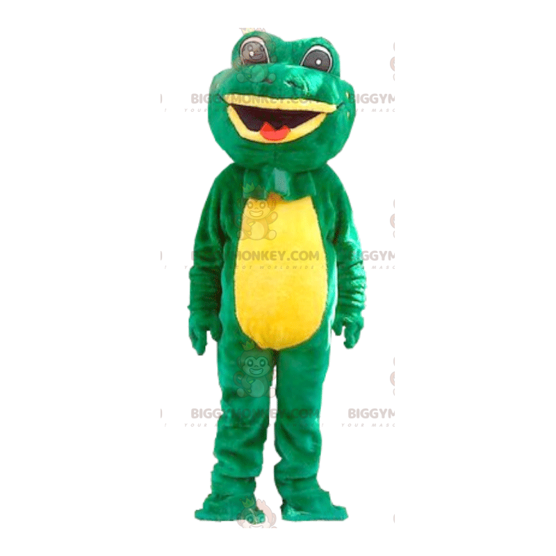 Costume mascotte BIGGYMONKEY™ rana verde e gialla -