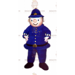 Politimand BIGGYMONKEY™ maskotkostume i blåt outfit -