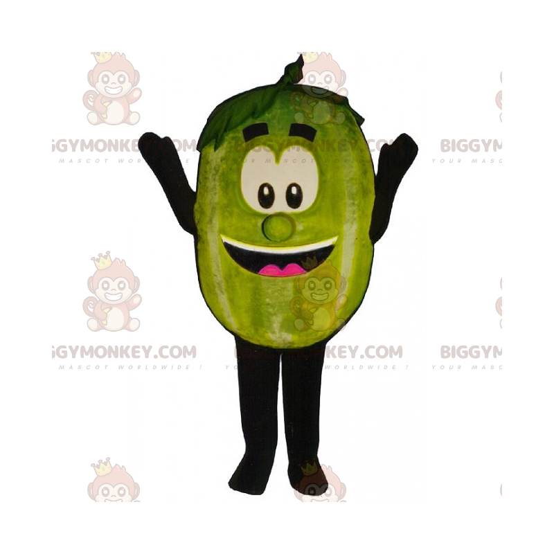 Green Apple BIGGYMONKEY™ Mascot Costume with Smiling Face -