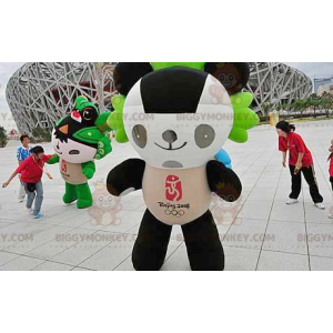 Costume da mascotte BIGGYMONKEY™ Panda verde bianco nero -