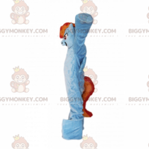 Costume da mascotte BIGGYMONKEY™ Pony blu con criniera bicolore