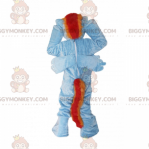 Blauwe pony BIGGYMONKEY™ mascottekostuum met tweekleurige manen