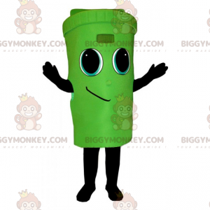 Costume da mascotte verde Bin BIGGYMONKEY™ con faccina