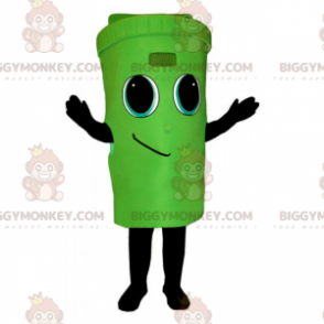 Green Bin BIGGYMONKEY™ Mascot Costume with Smiling Face –